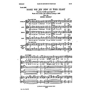 Novello Make We Joy Now in This Feast SATB Composed by Derek Holman