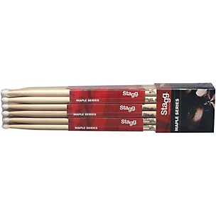 Stagg Maple Drum Sticks Nylon Tip 12-Pair