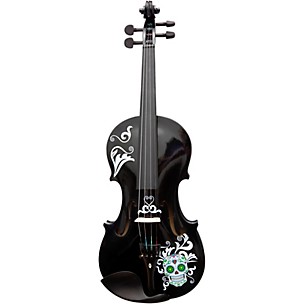 Rozanna's Violins Mariachi Black Sugar Skull Series Violin Outfit