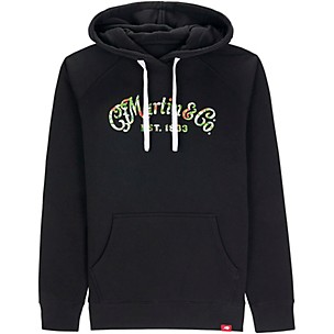 Martin Martin Black Hoodie with Oahu Logo Print