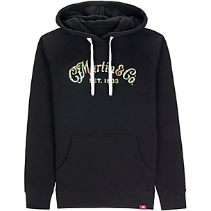 Martin Martin Black Hoodie with Oahu Logo Print