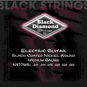 Black Diamond Medium Gauge Black Coated Nickel Electric Guitar Strings