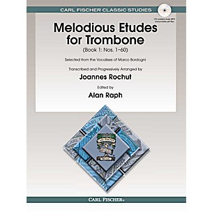 Carl Fischer Melodious Etudes for Trombone (Book/Online Audio) - Joannes Rochut, Book 1