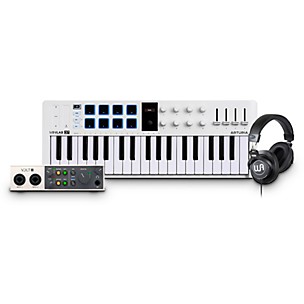 Arturia MiniLab 3 37-Key Controller Bundle With Universal Audio Volt 2 Interface and Warm Audio WA-CAB Studio Headphones -