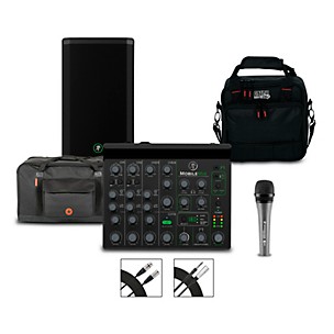 Mackie MobileMix 8-Channel USB-Powerable Mixer With Thrash212 GO Speaker, Roadrunner Bag, e 835 Microphone, Stand & Cable