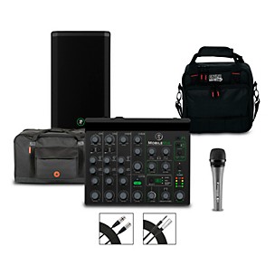 Mackie MobileMix 8-Channel USB-Powerable Mixer With Thrash212 GO Speaker, Roadrunner Bag, e835 Microphone, Stand, and Cable