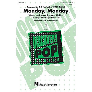 Hal Leonard Monday, Monday (Discovery Level 2) 2-Part by The Mamas and The Papas Arranged by Roger Emerson