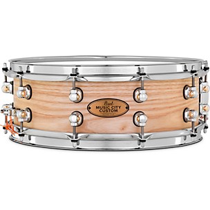 Pearl Music City Custom Solid Shell Snare Ash in Hand-Rubbed Natural Finish