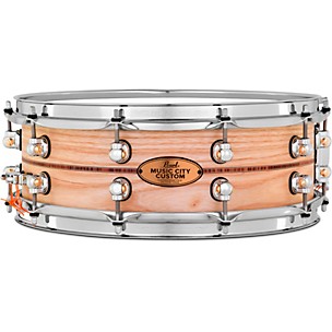 Pearl Music City Custom Solid Shell Snare Ash with Boxwood-Rose Inlay