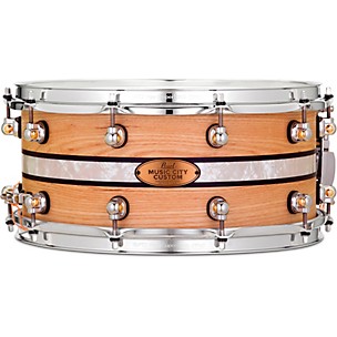 Pearl Music City Custom Solid Shell Snare Ash with DuoBand Ebony Marine Inlay