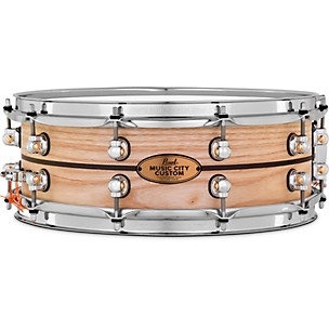 Pearl Music City Custom Solid Shell Snare Ash with Ebony Inlay