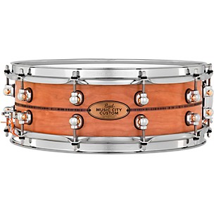 Pearl Music City Custom Solid Shell Snare Cherry with Kingwood Center Inlay