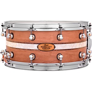 Pearl Music City Custom Solid Shell Snare Cherry with Kingwood Royal Inlay