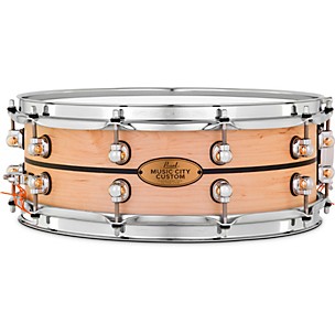 Pearl Music City Custom Solid Shell Snare Maple with Ebony Inlay