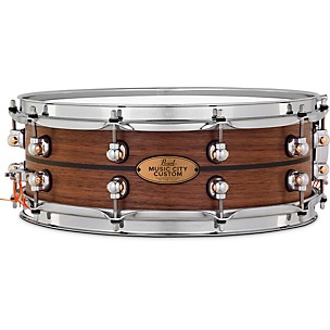 Pearl Music City Custom Solid Shell Snare Walnut with Ebony Inlay