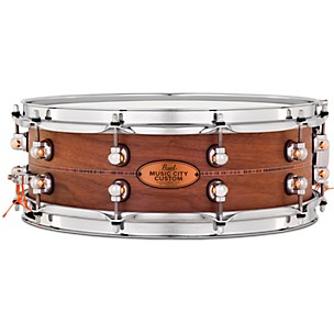 Pearl Music City Custom Solid Shell Snare Walnut with Kingwood Center Inlay