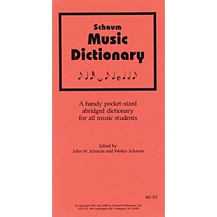 Schaum Music Dictionary Educational Piano Series Softcover