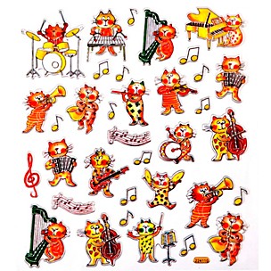AIM Musical Cat Stickers