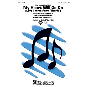 Hal Leonard My Heart Will Go On (from Titanic) 2-Part by Celine Dion Arranged by Alan Billingsley