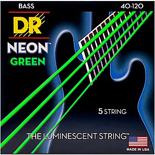 DR Strings NEON Hi-Def Green Bass SuperStrings Light 5-String