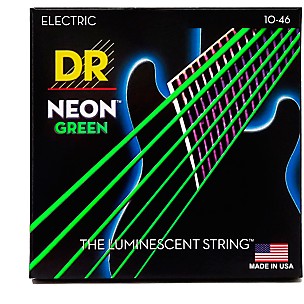 DR Strings NEON Hi-Def Green SuperStrings Medium Electric Guitar Strings