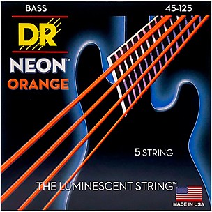 DR Strings NEON Hi-Def Orange Bass SuperStrings Medium 5-String