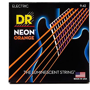 DR Strings NEON Hi-Def Orange SuperStrings Light Electric Guitar Strings