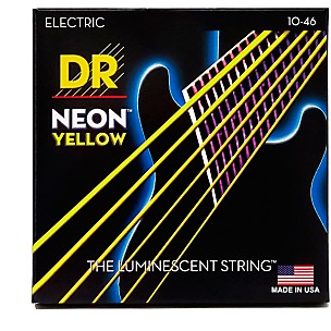 DR Strings NEON Hi-Def Yellow SuperStrings Medium Electric Guitar Strings