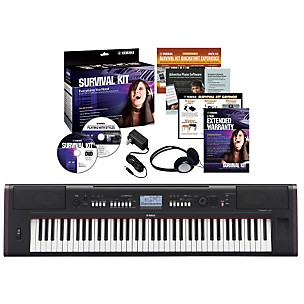 Yamaha NPV80 76-Key Piaggero Portable Digital Piano with Yamaha C2 Survival Kit