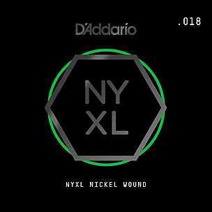 D'Addario NYNW018 NYXL Nickel Wound Electric Guitar Single String, .018