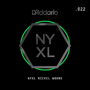 D'Addario NYNW022 NYXL Nickel Wound Electric Guitar Single String, .022