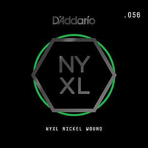 D'Addario NYNW056 NYXL Nickel Wound Electric Guitar Single String, .056