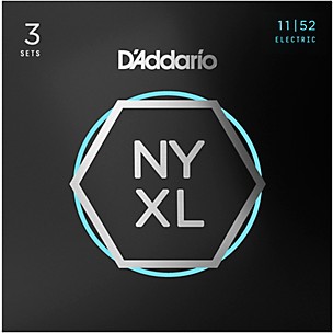 D'Addario NYXL Medium Top/Heavy Bottom Electric Guitar Strings 11-52 (3-Pack)