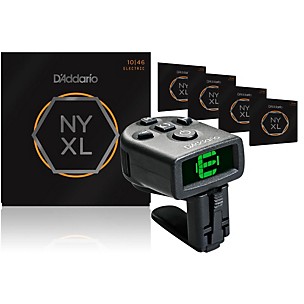 D'Addario NYXL0838 Extra Super Light Electric Guitar Strings 5-Pack With Free NS Micro Headstock Tuner