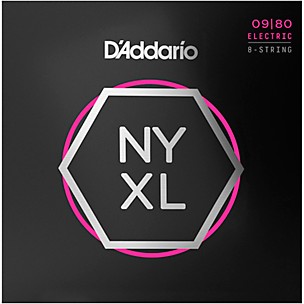 D'Addario NYXL0980 8-String Super Light Nickel Wound Electric Guitar Strings (09-80)