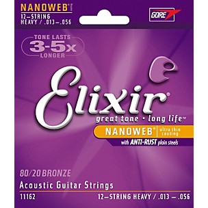 Elixir Nanoweb Heavy 12-String Acoustic Guitar Strings