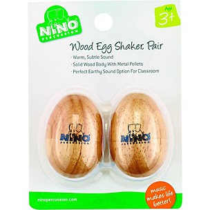 Nino Natural Wood Egg Shaker Pair, Small