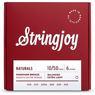 Stringjoy Naturals Phosphor Bronze Acoustic Guitar Strings