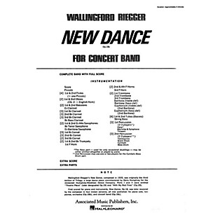 Associated New Dance for Band, Op. 18b (finale) (Full Score) Concert Band Composed by Wallingford Riegger