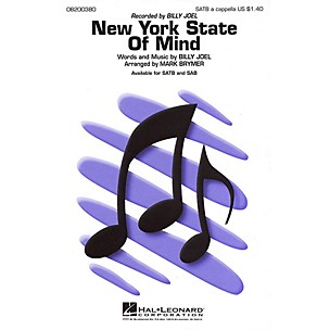 Hal Leonard New York State of Mind SATB a cappella by Billy Joel arranged by Mark Brymer