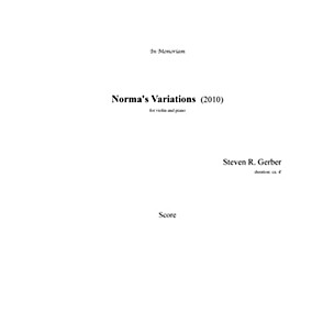 Lauren Keiser Music Publishing Norma's Variations for Violin and Piano LKM Music Series Softcover by Steven Gerber