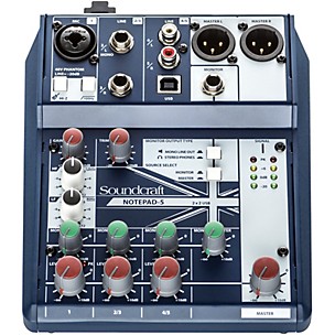 Soundcraft Notepad-5  Small Format Analog Mixing Console w/ USB I/O