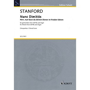 Schott Nunc Dimittis, Op. 115 - Herr, nun lässt du deinen Diener in Frieden fahren SATB by Stanford