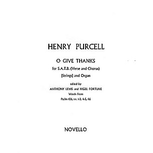 Novello O Give Thanks Unto the Lord SATB