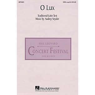 Hal Leonard O Lux SATB a cappella composed by Audrey Snyder