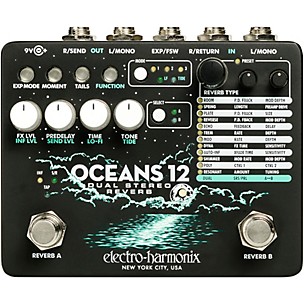 Electro-Harmonix Oceans 12 Dual-Stereo Reverb Effects Pedal