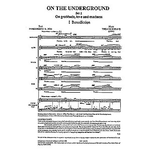Novello On the Underground (Set 1 On Gratitude, Love and Madness) SATTBB