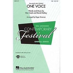 Hal Leonard One Voice SAB by Billy Gilman arranged by Roger Emerson