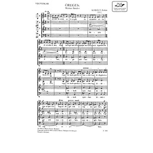 Editio Musica Budapest Oregek (The Aged) SATB Composed by Zoltán Kodály