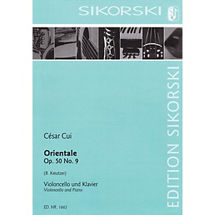 SIKORSKI Orientale, Op. 50, No. 9 (Violoncello and Piano) String Series Softcover